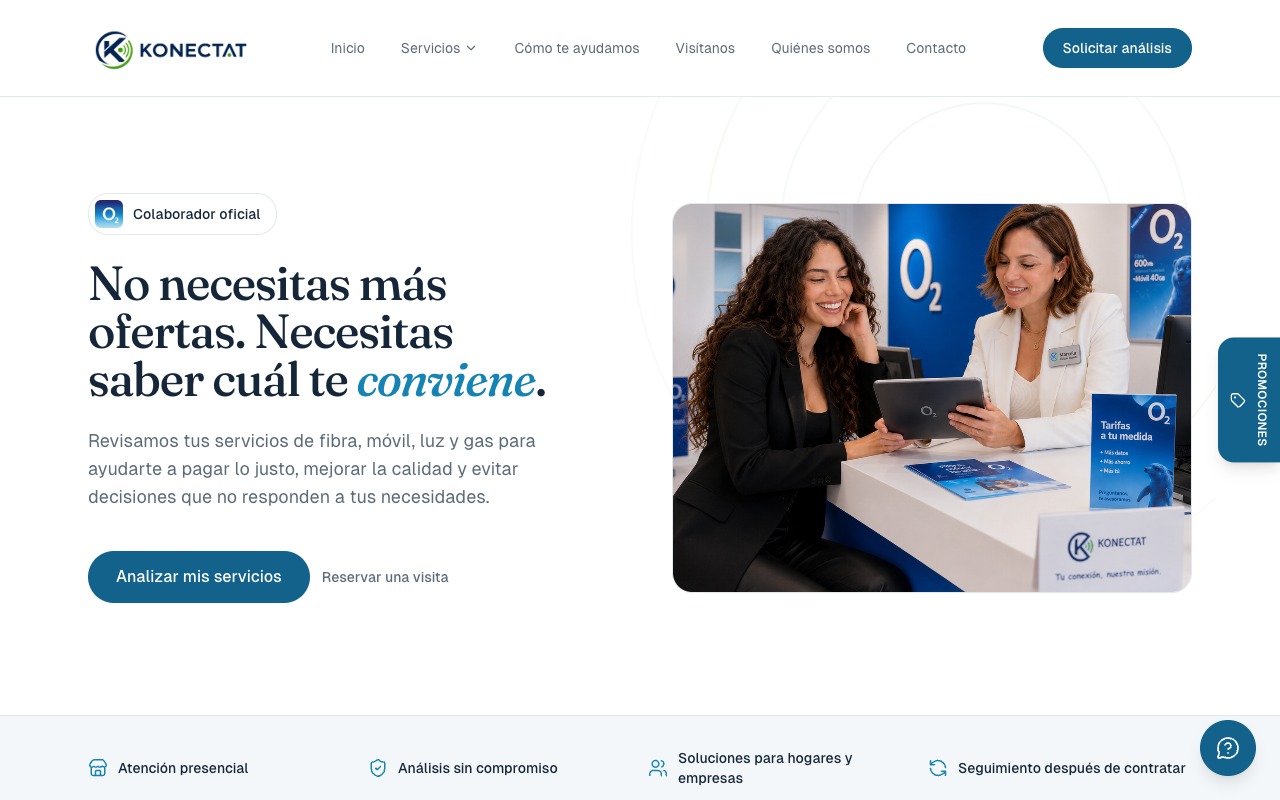 Captura de la web de Konectat